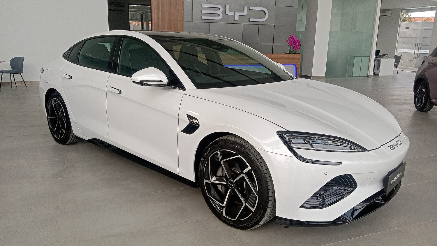 BYD SEAL electric sedan, front three-quarter view