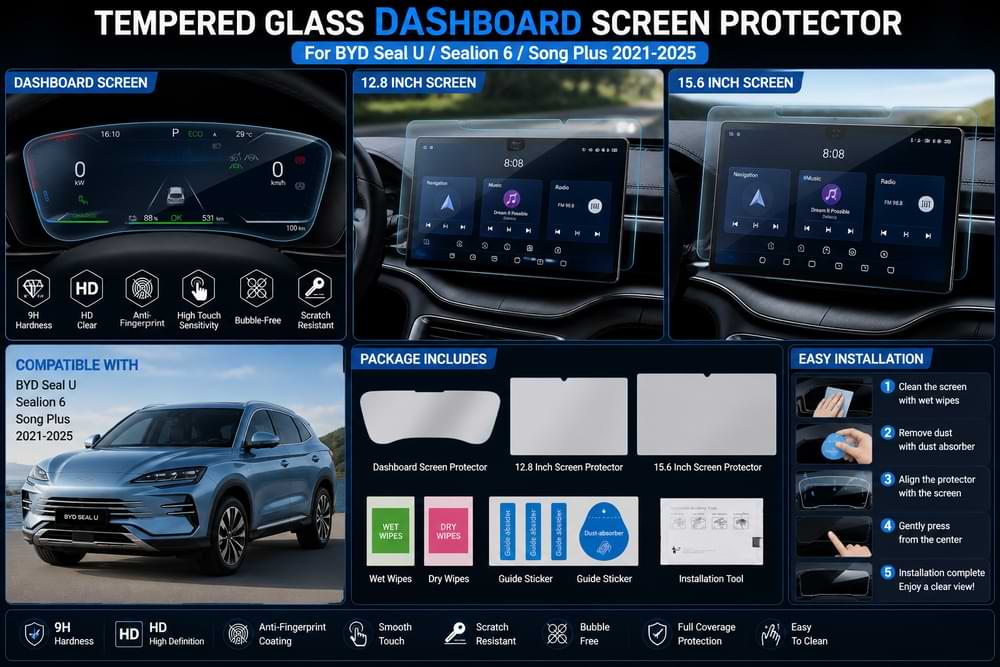 Screen & Instrument Protectors for supported BYD SEAL U configurations
