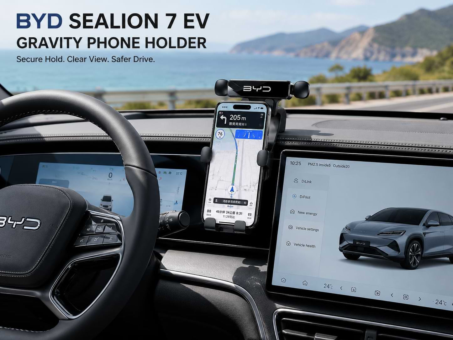 Phone & Tablet Holders for supported BYD SEALION 7 configurations