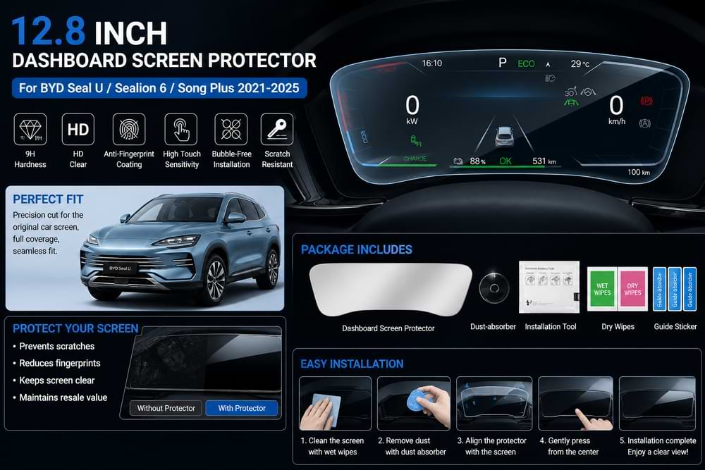 Screen & Instrument Protectors for supported BYD SEAL U configurations